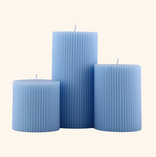 RIBBED CANDLES (SET OF 3)