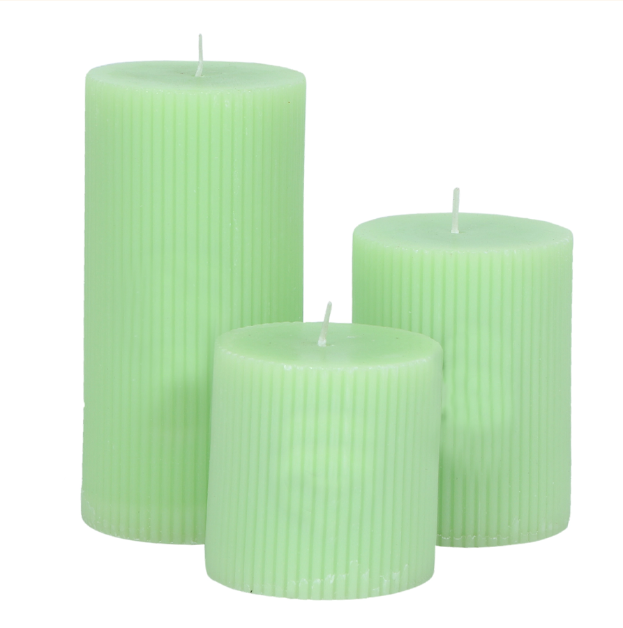 RIBBED CANDLES (SET OF 3)