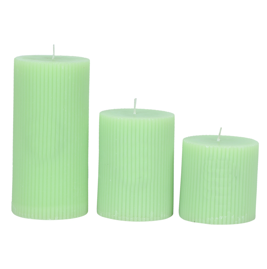 RIBBED CANDLES (SET OF 3)